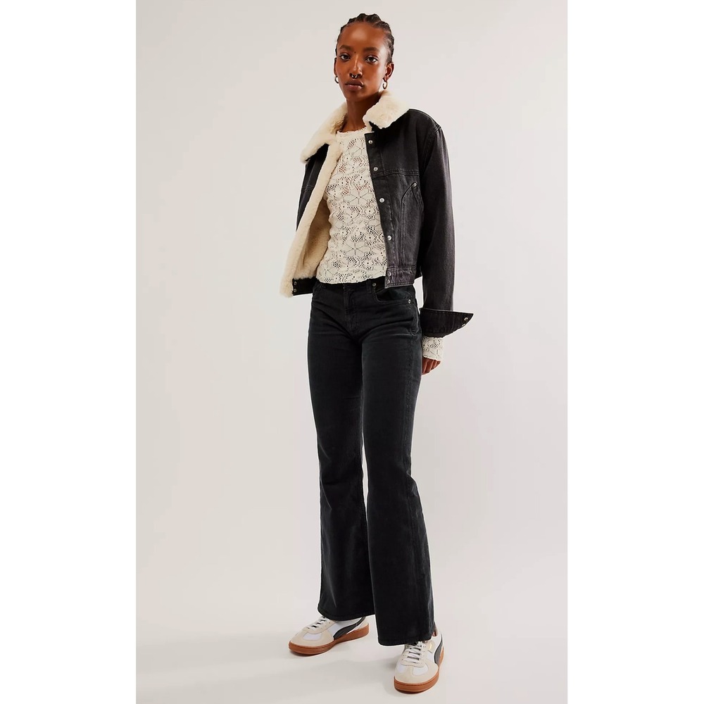 Citizens of Humanity Isola Mid Rise Cropped Boot Corduroy‎ Pants Size 27 Black